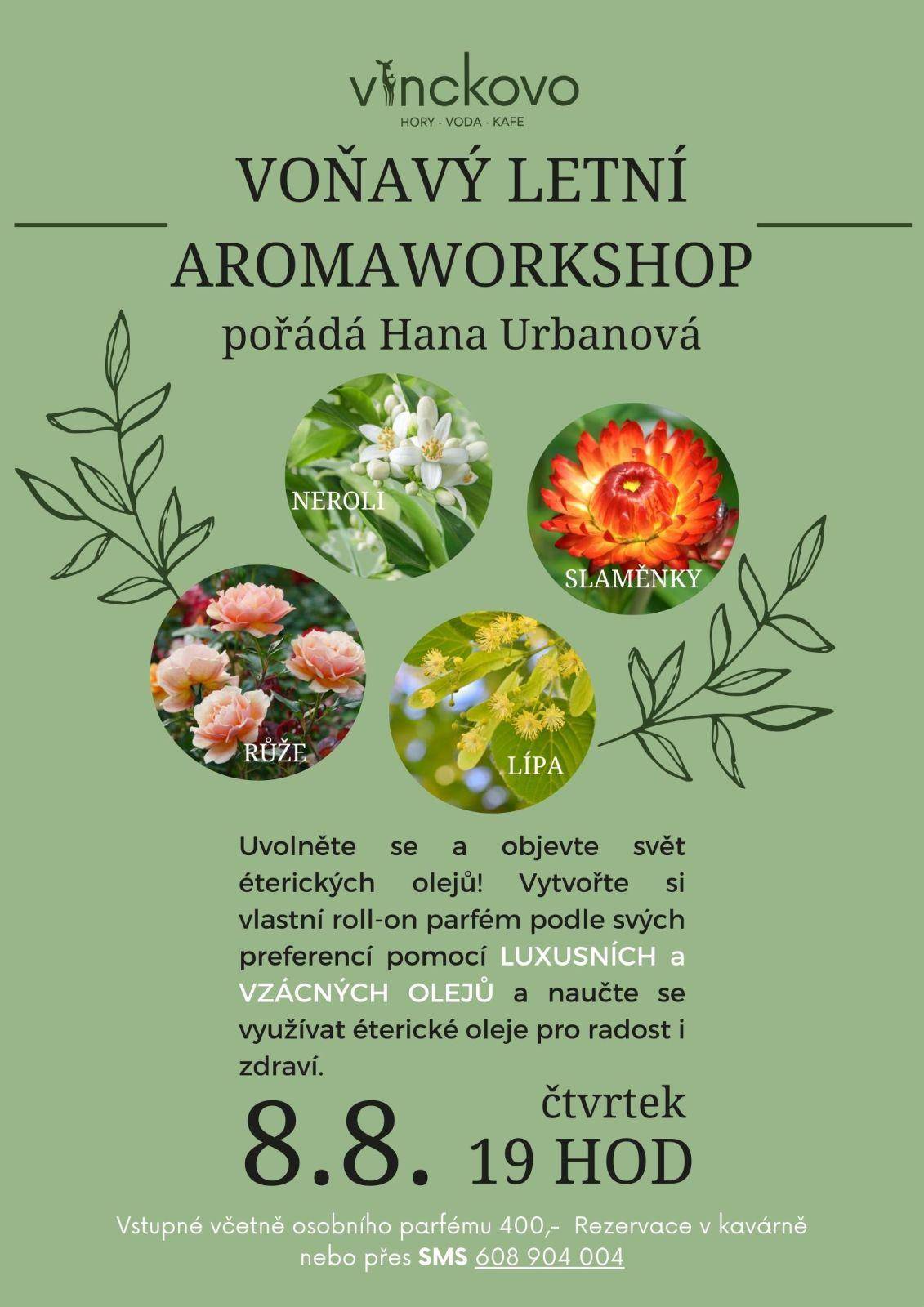 Workshop aromaterapie a výroba parfému pod vedením Hany Urbanové