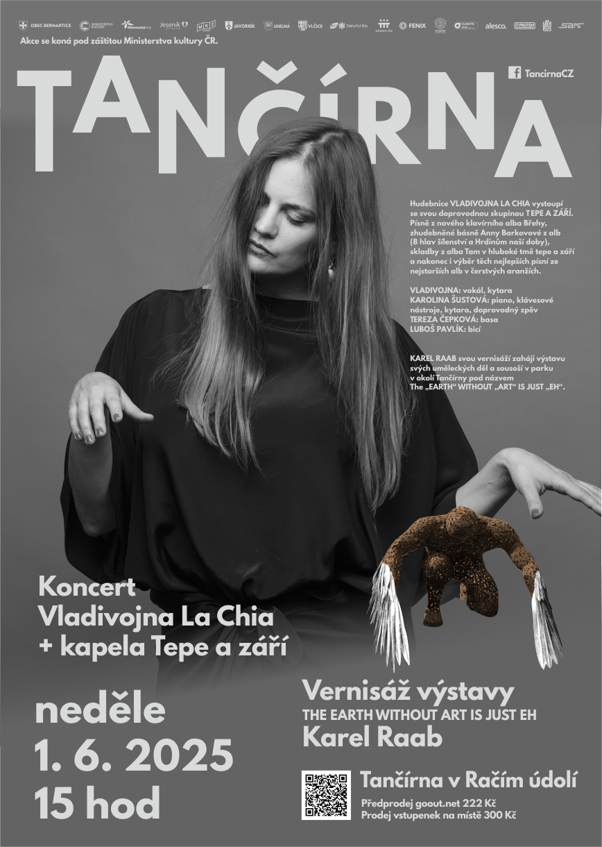 Koncert - Vladivojna La Chia + kapela Tepe a září Vernisáž - Karel Raab + výstava THE „EARTH“ WITHOUT „ART“ IS JUST „EH“