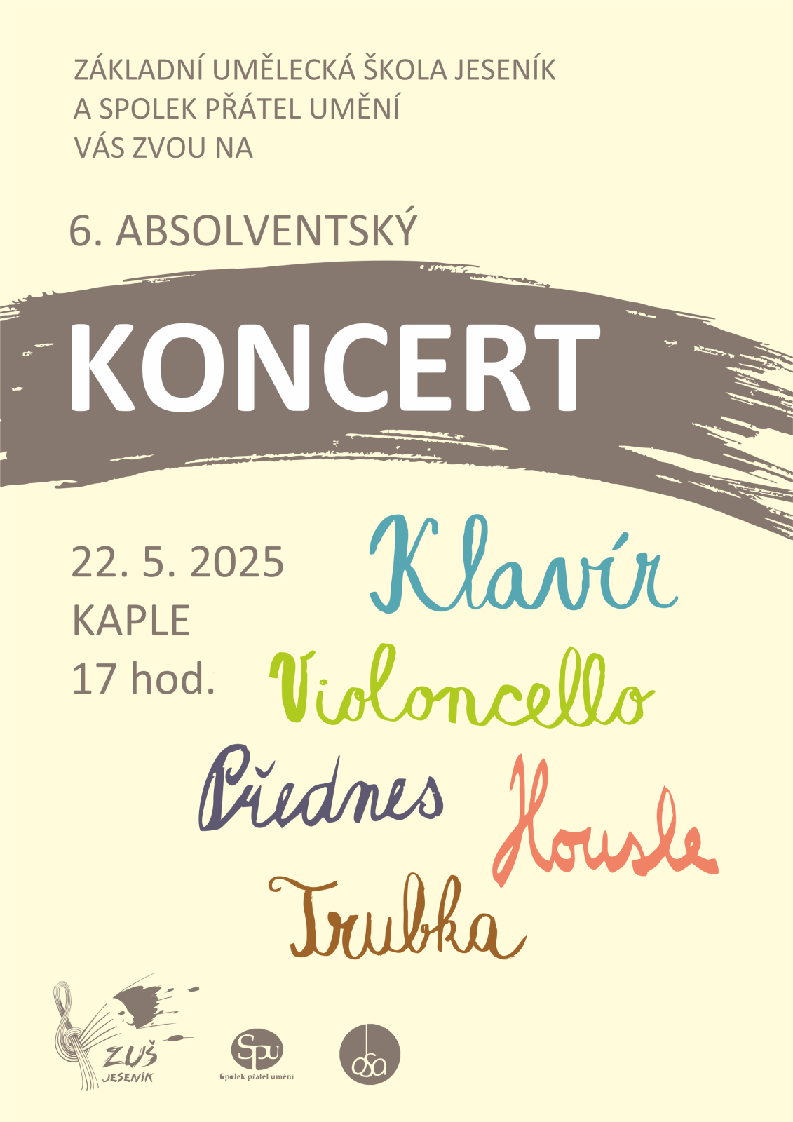 6. Absolventský koncert ZUŠ Jeseník