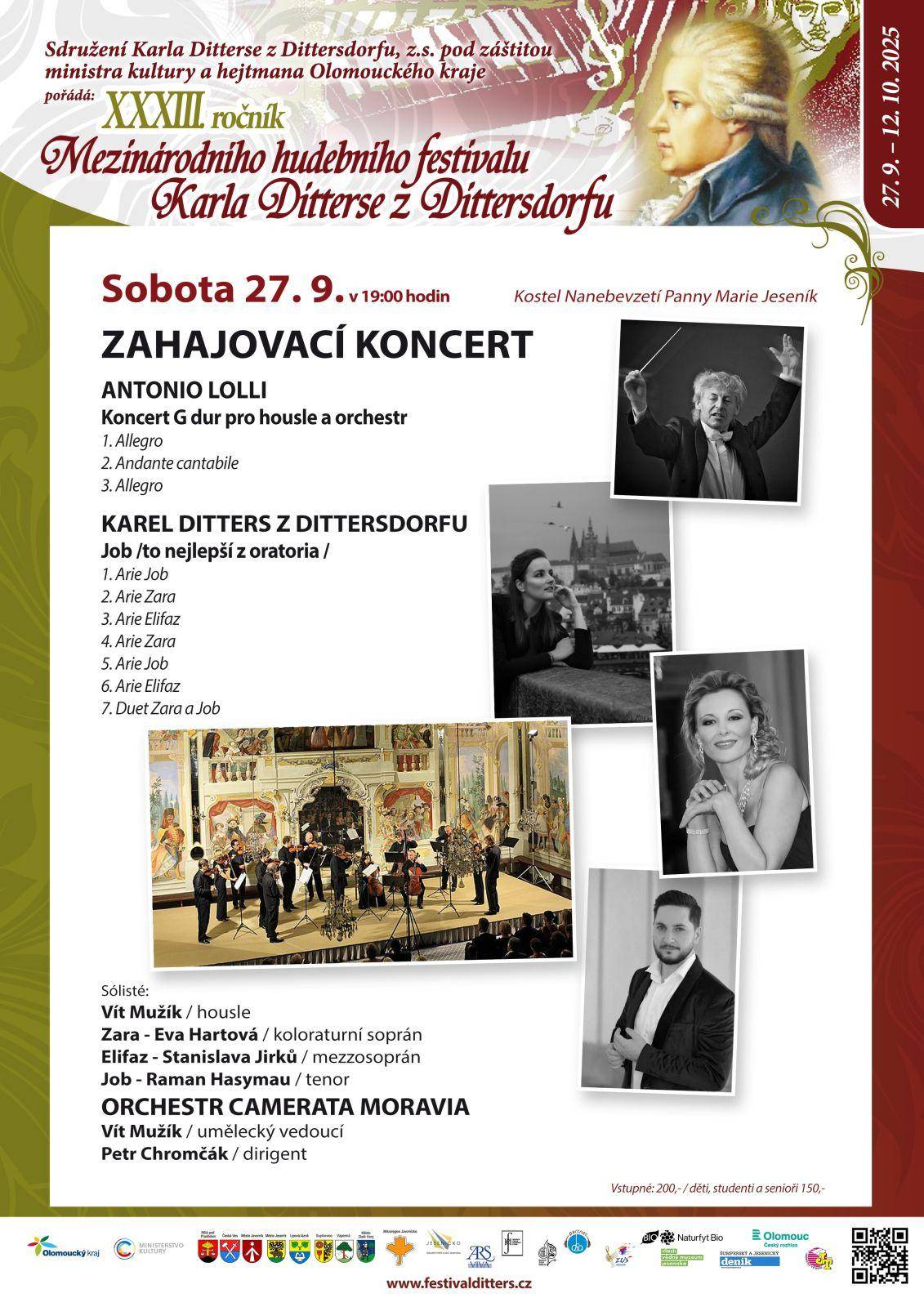 ZAHAJOVACÍ KONCERT MHF KARLA DITTERSE Z DITTERSDORFU