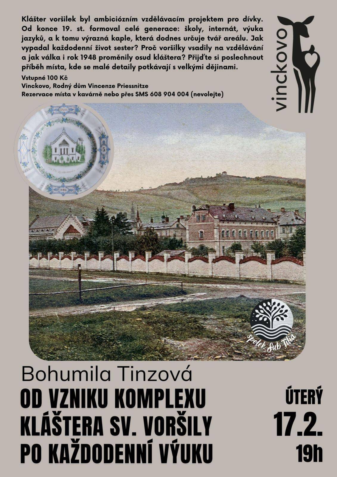 Přednáška Bohumily Tinzové - Od vzniku komplexu kláštera sv. Voršily po každodenní výuku