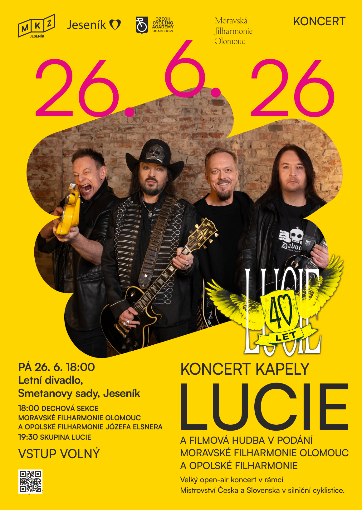 KONCERT KAPELY LUCIE A FILMOVÁ HUDBA V PODÁNÍ MORAVSKÉ FILHARMONIE OLOMOUC A OPOLSKÉ FILHARMONIE