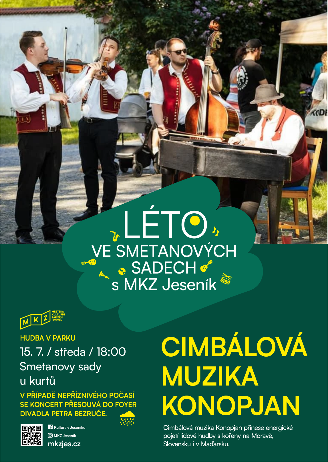HUDBA V PARKU: CIMBÁLOVÁ MUZIKA KONOPJAN